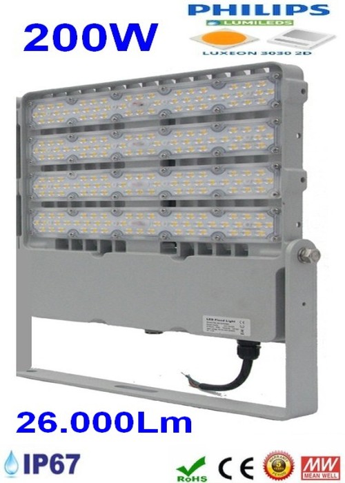 Faro proiettore a Led da 200 W IP66 26.000 Lm